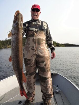 Steve with a Giant Northern Pike from Reindeer Lake